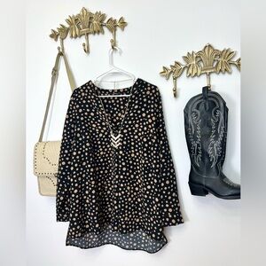2X modern polka dots tunic blouse ptp 26”